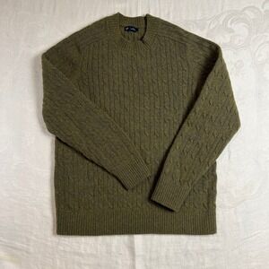 GAP Sweater Womens Large Olive Green Cable Knit Crew Neck Long Sleeve Sweatshirt